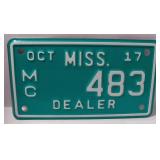 Mississippi Motorcycle Dealer 2017 Embossed
