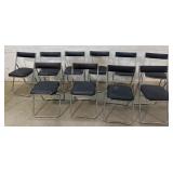 10 Fujiset chrome folding chairs