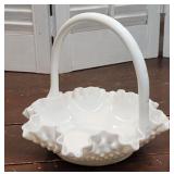 Fenton hobnail glass basket