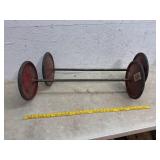 Two soapbox derby, wheels, and axles