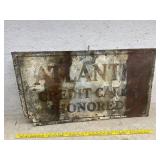 Atlantis credit card tin sign
