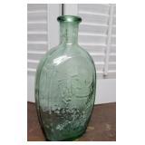Beautiful old green glass eagle / ship bottle