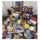 Box of tins - Superman, Garfield, Mickey Moust,