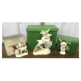 3 Snowbabies- She Kissed a Reindeer, Reindeer