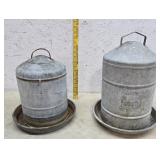 2 Galvanized Chicken Waters