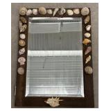 Mirrors cabinet door decorated with sea shells