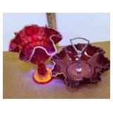 2 Cadmium rimmed candy dishes