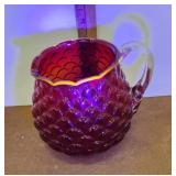 Cadmium rimmed fish scale pitcher