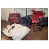 5 purses - most appear new - The white one has a