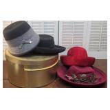 Vintage/modern hats - incl Italian wool in gold