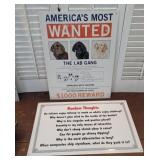 2 tin signs - Lab Gang & fun random thoughts