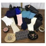 Vintage gloves, leather shoes, purses, trinket