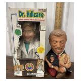 Dr. Hillcare doll and Bill Clinton puppet