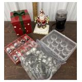Christmas candy canister, Santa figure, nut