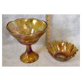 Beautiful large marigold pedestal dish &