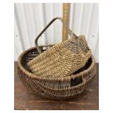 2 Woven Baskets *some Damage