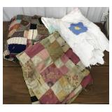 3 Patchwork Farmhouse Quilts *Rough!! Damaged!!