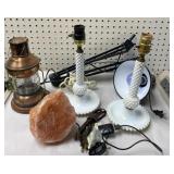 Pink salt lamp lights up others are for parts