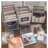 Music CDs and storage boxes