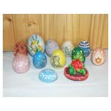Smaller Ceramic Eggs. Hand Painted Vintage Eggs