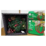 Lighted garland, picks, LED spheres, etc