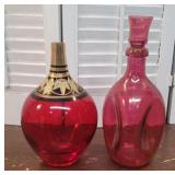 Decanter with shot glass stopper and Red