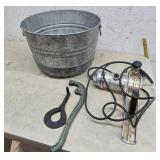 Galvanized wash tub, router, etc