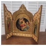 Vintage Gold Raphael Madonna & Children Wood