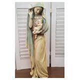 Signed Madonna and Child Jesus statue - Roman