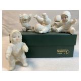 5 tumbling snow babies in original box.  No chips