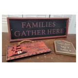 3 Country Wooden Signs - Families, Menu, And The