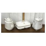 Ironstone Tea leaf teapot, coffee pot, covered