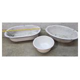3 Enamel Wash Basins