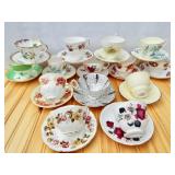 Lot of teacups/saucers. Queen Anne, Copeland,