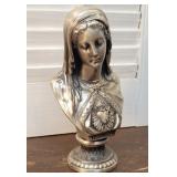 Antique Silverplated Madonna Sacred Heart statue