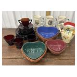 Heart dishes when wicked inserts, floral mugs,