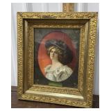 Gold gilded framed litho prudential girl
