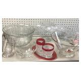 Large bowls, cream sugar and tray, with other
