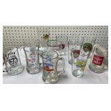 Beer glass lot, Bacardi, Moosehead, Utica