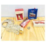 Firefighter ornaments, knife, etc.