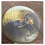 Oil painted copper plate - Gaucho or vaquero