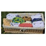 Large new basket with towels