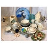 Plates, bowls, coffee pots, teapot, platter,