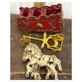 Case Iron overland circus cart with horses