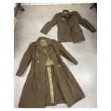 WWI Army overcoat and uniform jacket *moth damage