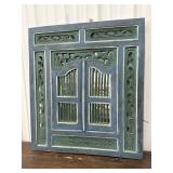 Large wooden shutter mirror