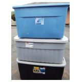Three large totes with lids