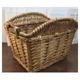 Large basket with wooden handles