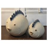 2 fat Happy fish - contemporary pottery
