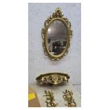 4pc Syroco Mirror And Sconce Set
